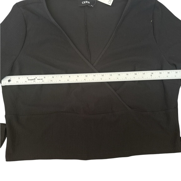 Cider Elegant Black Wrap Blouse - Picture 2 of 5